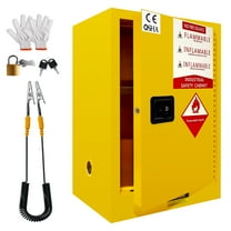 Flammable Storage Cabinet, 35H x 23.23W x 18.11D Galvanized Steel, Adjustable Shelf, OSHA Compliant Fireproof Safety Cabinet for Commercial, Industrial & Home Use