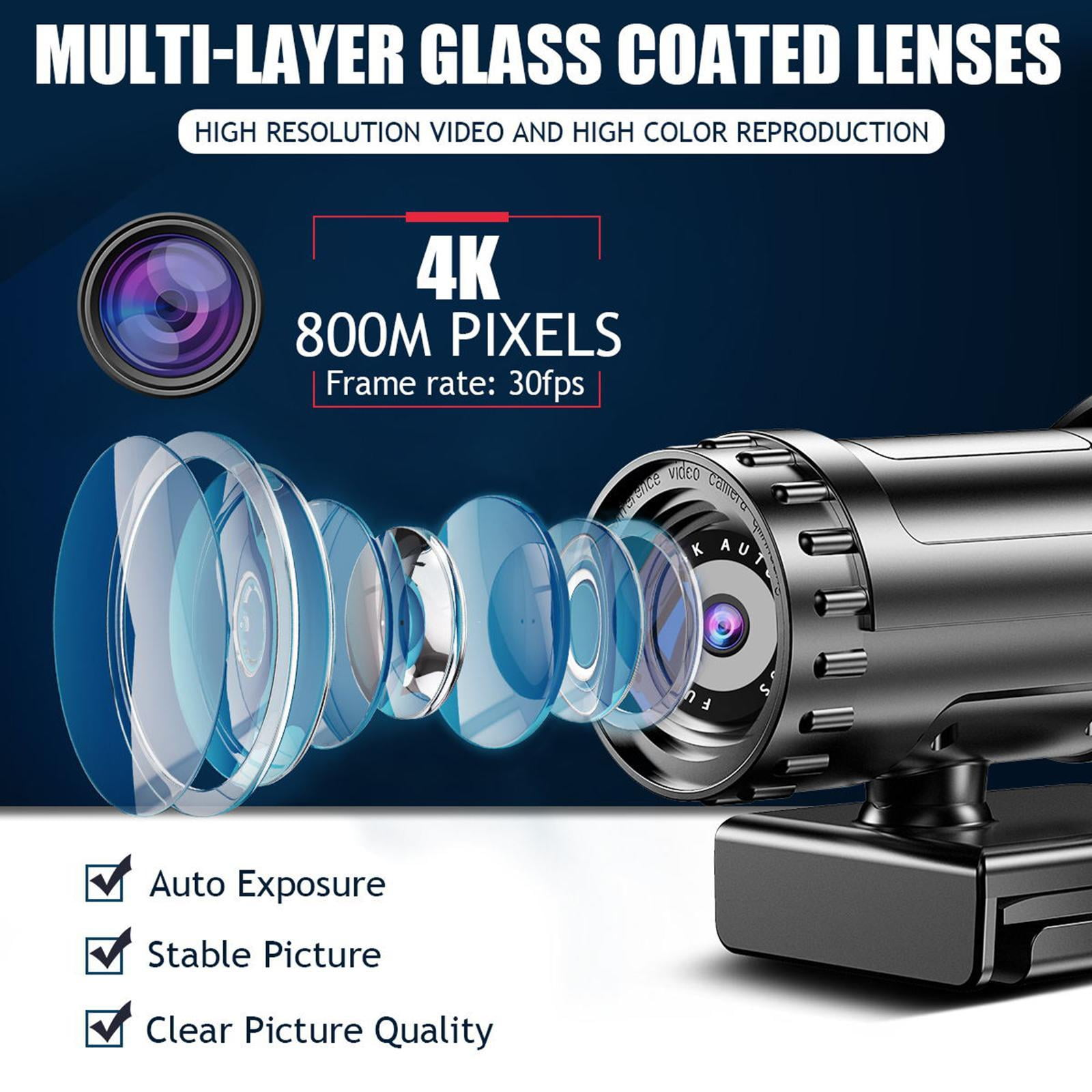 USB Camera Auto Focus 120 degreeView Computer Camera Plug for Calling Teaching Conferencing - 3840x2160 4K