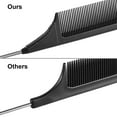 thumbnail image 3 of 3 Packs Rat Tail Comb Steel Pin Rat Tail Carbon Fiber Heat Resistant Teasing Combs with Stainless Steel Pintail, 3 of 6