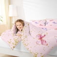 thumbnail image 4 of jejeloiu Colorful Cute Butterflies Queen Comforter Set,Kawaii Rainbow Flowers Bedding Comforter Set For Girls Kids Reversible 3-Piece, 4 of 8