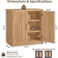thumbnail image 2 of LEYAOYAO Accent Storage Cabinet with Fluted Doors, Small Sideboard Mid Century Buffet Kitchen Coffee Bar Cabinet for Dining Room, Natural Oak, 2 of 8