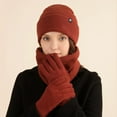 thumbnail image 6 of for Women Men Gifts Winter Set Soft Casual Neck Scarf Touch Screen Gloves Beanie Hat Scarf Gloves Knit Winter Hat ARMY GREEN, 6 of 8