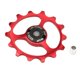 thumbnail image 5 of Rueda de guía de rodamiento de bicicleta de carreras , polea de 14 dientes, parte trasera de aluminio rojo kusrkot Cojinete de guía del dial trasero de la bicicleta, 5 of 8