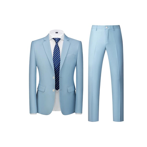 Shakub Mens Slim Fit Wedding Suit Outfits Blazer Coat + Pants Business