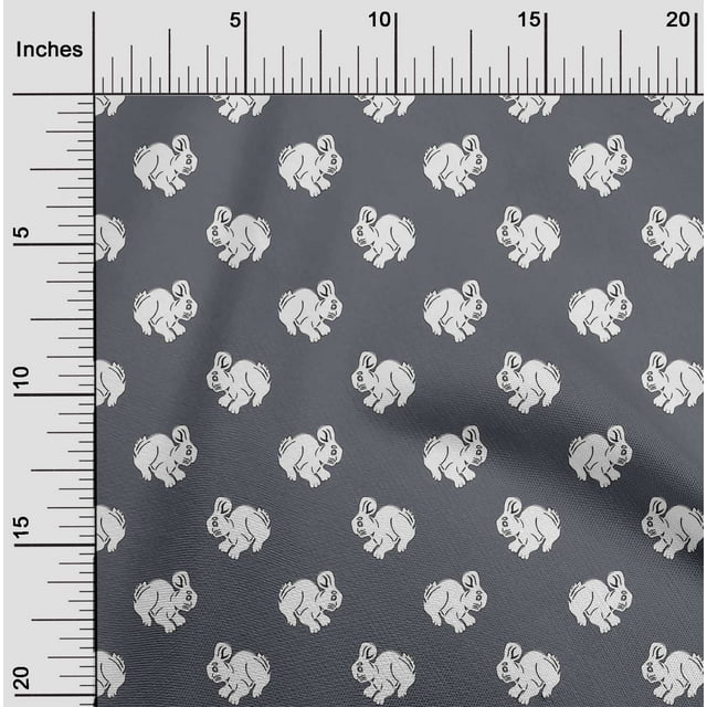 oneOone Tissu Polyester Lycra Imprimé Bloc de Lapin au Mètre 56 Pouces de Large