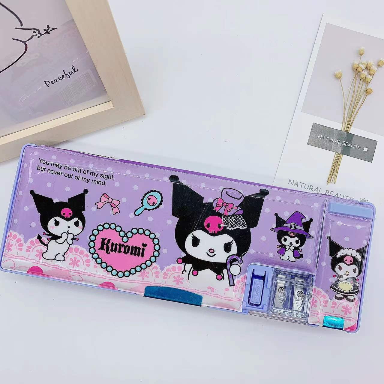 Buy Sanrio Kuromi Glitter Double Pen Pouch with Window at ARTBOX