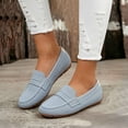 thumbnail image 2 of HEWUQI Orthopedic Shoes for Women Leather Flowers Arch Support Slip on Loafers Lightweight Dress Sneakers Walking Casual Outdoor Flats c-Sky Blue Size 9.5, 2 of 4