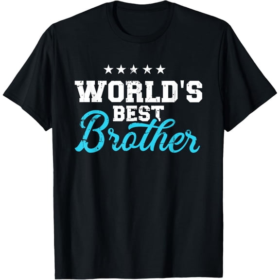 t-shirt World's best brother T-Shirt mens,black,women,funny,journey,Crew Neck, Short Sleeve,custom clothing patterns.gift