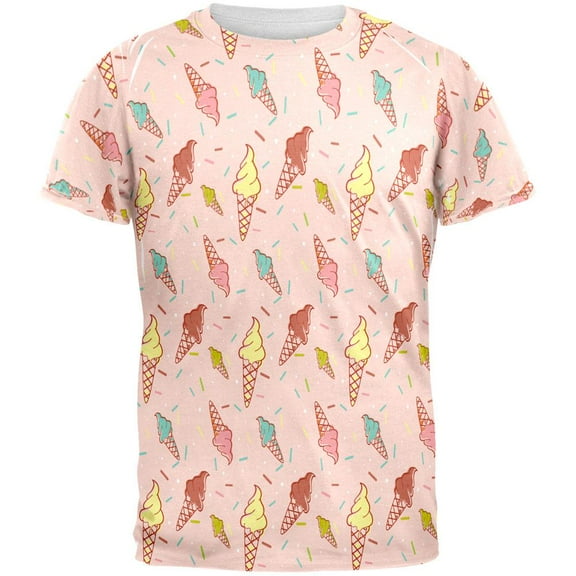 Ice Cream Cones All Over Adult T-Shirt - Large