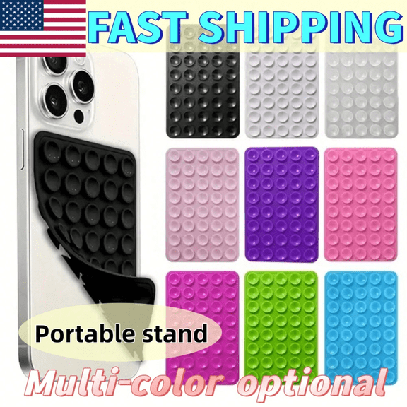 Fast shipping 1 Pack Of 40 Double-Sided Silicone Suction Cup Phone Case Holder, Phone Suction Cup, Octobuddy, Sticky Phone Grip, Sticky Phone Holder For Mobile Phone （black）