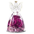 thumbnail image 1 of Cadeaux pour Elle, Figurine d'Ange en Verre avec Trois Roses, Cadeaux de Roses Réelles Préservées pour Toujours pour Femmes, Ange Gardien avec Fleur de Rose, 1 of 6