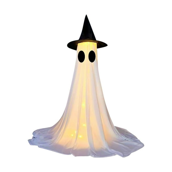 BNNG Halloween Decorations - Halloween Decorations Outdoor - Large Light-Up Spooky Ghosts with LED Light and Witch Hats - Scary Standing Ghosts Decor for Indoor Home Front Porch Yard Party