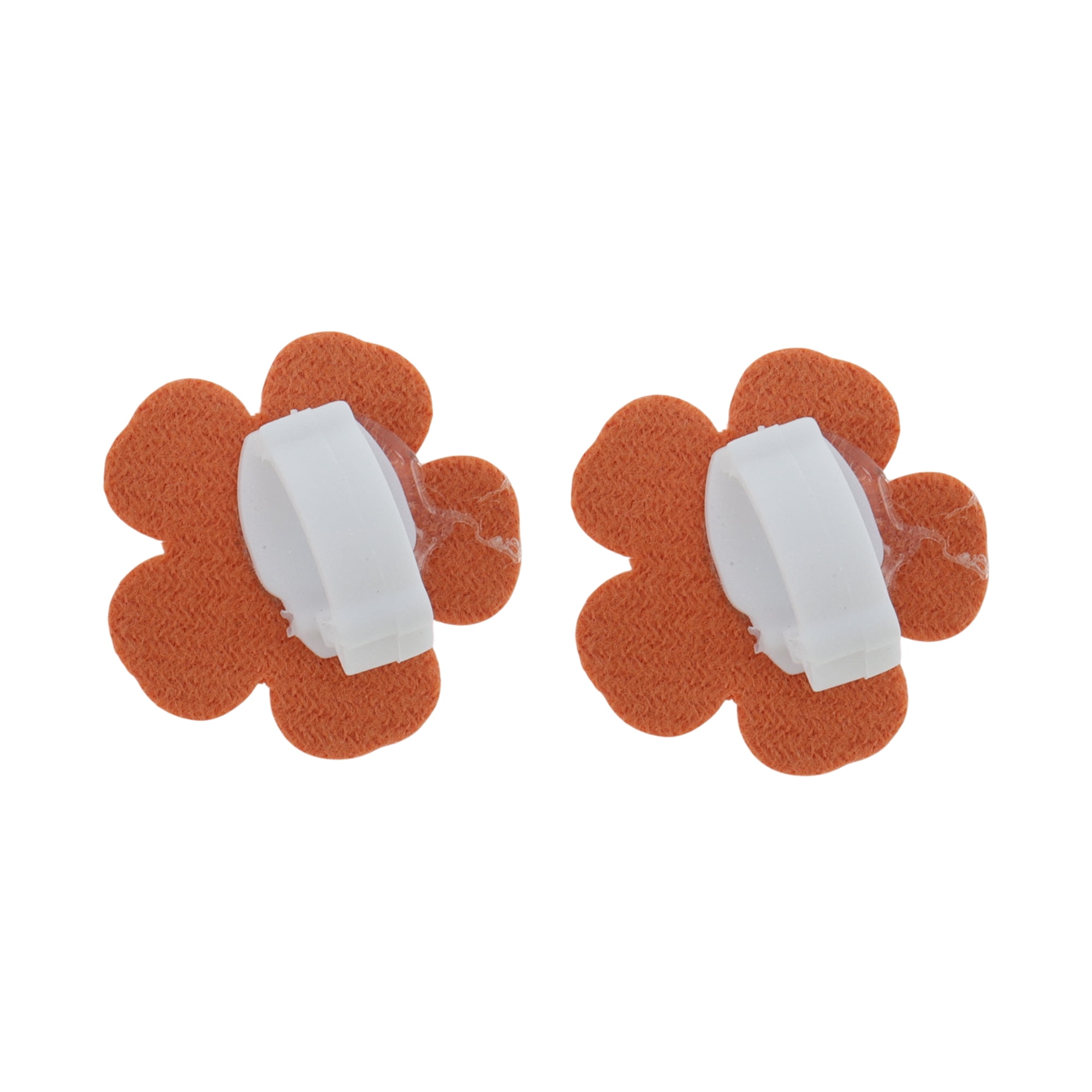Unique Bargains Faux Leather Flower Shoelace Charms 1 Pair Orange