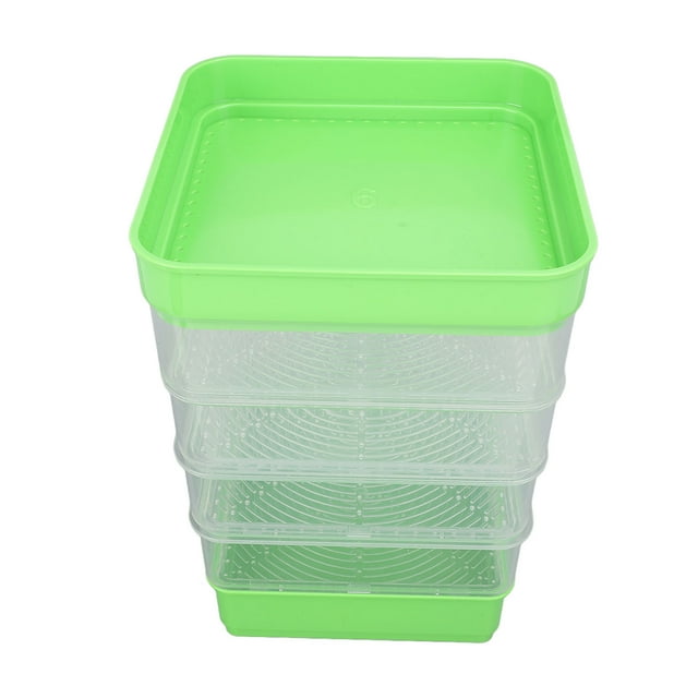 Seed Sprouter Kit Stackable Seedling Tray 4 Tier Space Saving Seed Sprouting Tray Multipurpose Micro Vegetable Growing Tray for Germinating Sprouts and Microgreens