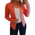 thumbnail image 1 of Hibeli Women Stand Collar Open Front Long Sleeve Solid Color Blazers, 1 of 2