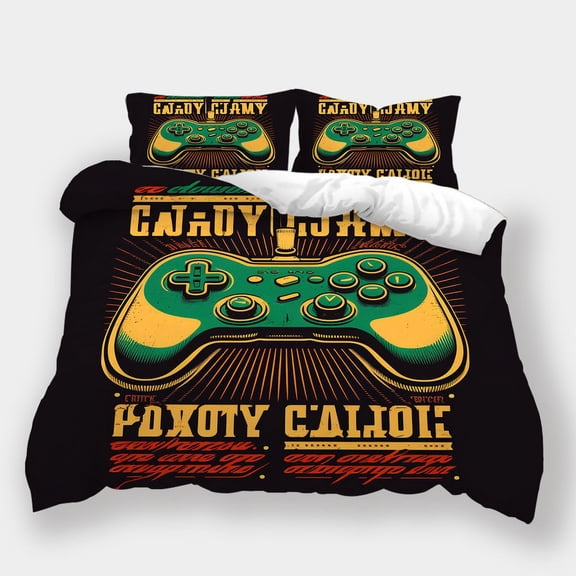 Home Textiles Game Theme Printed Comforter Cover Pillowcase Teen Adult Fashion Bedding Set,King (90"x104")