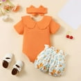 thumbnail image 2 of Kayannuo Baby Girl Clothes Short Sleeve summer Newborn Baby Girl Clothes Infant Outfits Ruffle Sleeve Romper Bodysuit Floral Pants Toddler Girl Outfits, 2 of 9