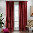 thumbnail image 2 of 3S Brother's Extra Long Solid Luxury Matte Velvet Soft Curtain Scarlet Single Panel Hanging Back Tap & Rod Pocket Home Décor 5-25 Feet Custom Made Curtains -Made in Turkey Each(52"x63"), 2 of 7