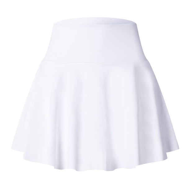 Falda de tenis 2 en 1 con pantalones cortos para mujer: falda pantalón deportiva de nailon y spandex transpirable con cintura elástica para correr y hacer ejercicio