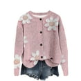 thumbnail image 3 of Uaswgudfs Women's Floral Printed Cardigan Long Sleeve Button-Front Crew Neck Casual Fashion Outerwear - Spring Summer Trendy Sweater, 3 of 6