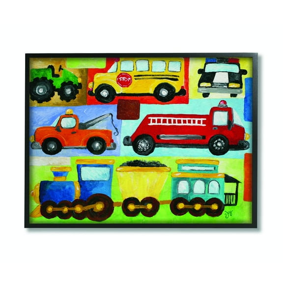 The Kids Room by Stupell Transportation Collage Framed Wall Art by nJoyArt
