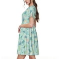 thumbnail image 2 of Naloa Sea Turtle Print Womens Summer A-Line Dress with Pockets,Short Sleeve Dresses,Flowy Beach Swing Dress for Vacation Travel, 2 of 6