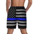 thumbnail image 2 of Men's 2 in 1 Swim Trunks with Compression Liner Distressed Police Style Flag Quick Dry Beach Shorts, 2 of 6