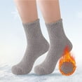 thumbnail image 3 of iHPH7 2 Pairs of Socks Fuzzy Socks Sleep Socks Mens Winter Socks Fluffy Socks Winter Socks for Men Thick Fuzzy Socks Crew Socks for Men Gray 1 One Size, 3 of 4