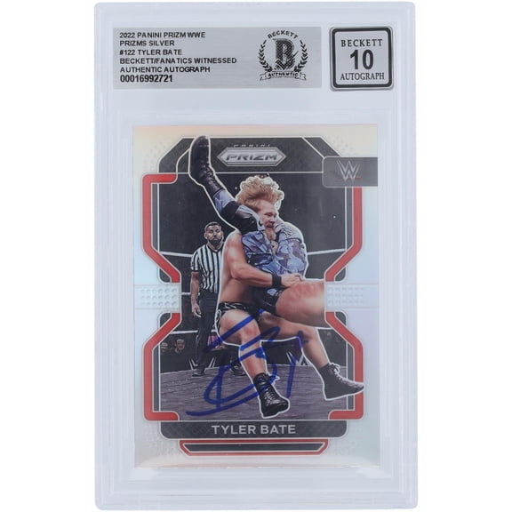 Tyler Bate WWE Autographed 2022 Panini Prizm Silver Prizm #122 Beckett Fanatics Witnessed Authenticated 10 Card - Fanatics Authentic Certified
