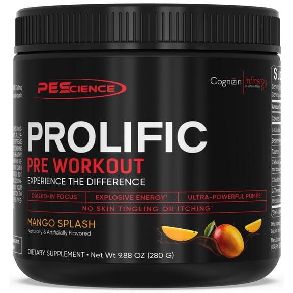 Prolific Pre-Workout – Energy, Focus & Long-Lasting Pump Formula, Beta-Alanine Free
