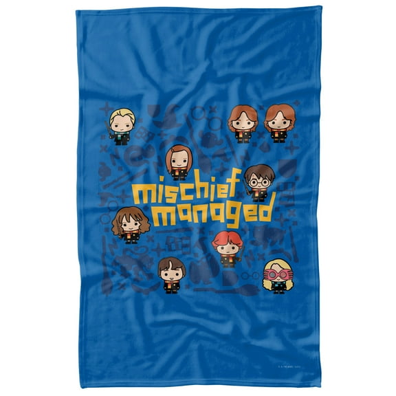 Harry Potter Mischief Managed Chibis Fleece Blanket 36' x 58',Mischief Managed Chibis