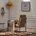 thumbnail image 4 of Tcbosik Mid Century Modern Chair,Leather Accent Chair,Living Room Accent Chairs, Upholstered Armchair with Metal Frame for Bedroom,Office,Reception Room (Light Brown), 4 of 10