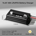 thumbnail image 2 of Power Queen 14.6V 40A Lithium Battery Charger Fast Charging for 12V 200Ah 300Ah LiFePO4 Batteries, 2 of 7