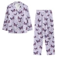 thumbnail image 4 of SCRAWLGOD Butterfly Pjs Women Long Sleeve Button Pajamas for Women Sleepwear Set V Neck Womens Pajama Set of 2 Size 2XL Comfortable Pj Sets for Women Casual, 4 of 7