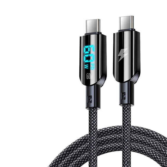 Usb C to Usb C Cable, Multi Functional Fast Charging Woven Cable with Intelligent Digital Display and 20V 3A Output, Durable Portable Charger Cord, 47.24In for Phones, Tablets, and Laptops