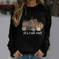 thumbnail image 2 of Odeerbi Thanksgiving Sweatshirts For Women Fashion 2025 Casual Long Sleeve Round Neck Printed Ladies Hoodless Tops Black, 2 of 5