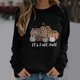 thumbnail image 1 of ICHUANYI Liquidación Acción de Gracias Moda Mujer Casual Manga Larga Cuello Redondo Impreso Señoras Sin Capucha Sudaderas Tops ICHUANYI WER202308255090, 1 of 5