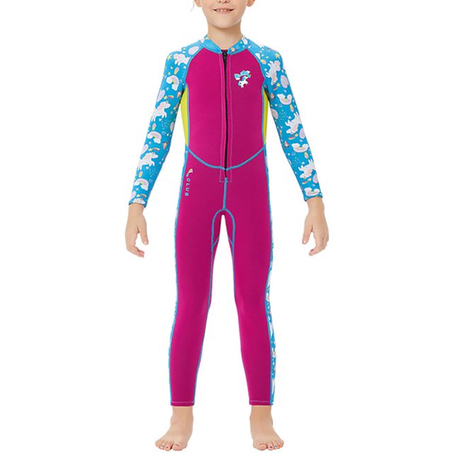 Naiovety Traje de neopreno para niños de 2,5 MM, traje de Surf de protección solar para mantener el calor para niñas, jóvenes, adolescentes, niños Deportes acuáticos rojo púrpura XXL Naiovety OD003644-05