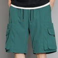 thumbnail image 7 of Up to 65% off Xunlbb Men's Cargo Shorts with Pockets Men's Summer Casual Solid Color Portable Fashion Pockets Drawstring Elastic Waist Zipper Comfortable Shorts Cargo Pant Gift for Him, M-4XL, 7 of 7
