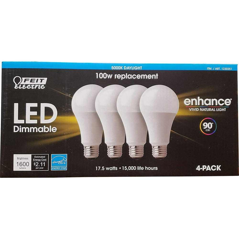 Feit Dimmable LED 5000K Daylight 4pack (100W Replacement) 17.5W