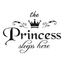 Openpig The Princess Sleeps Here Wall Decal Vinyl Sticker for Kids Baby Girls Bedroom Decoration Nursery Home Decor Mural Design