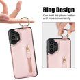 thumbnail image 3 of JTCASES for Samsung Galaxy A52 5G Case, PU Leather Lychee Pattern Zipper Purse Finger Ring Buckle Card Slots Stand Shell for A52 5G Wear-resistant Shockproof Wallet Cover, Rosegold, 3 of 8