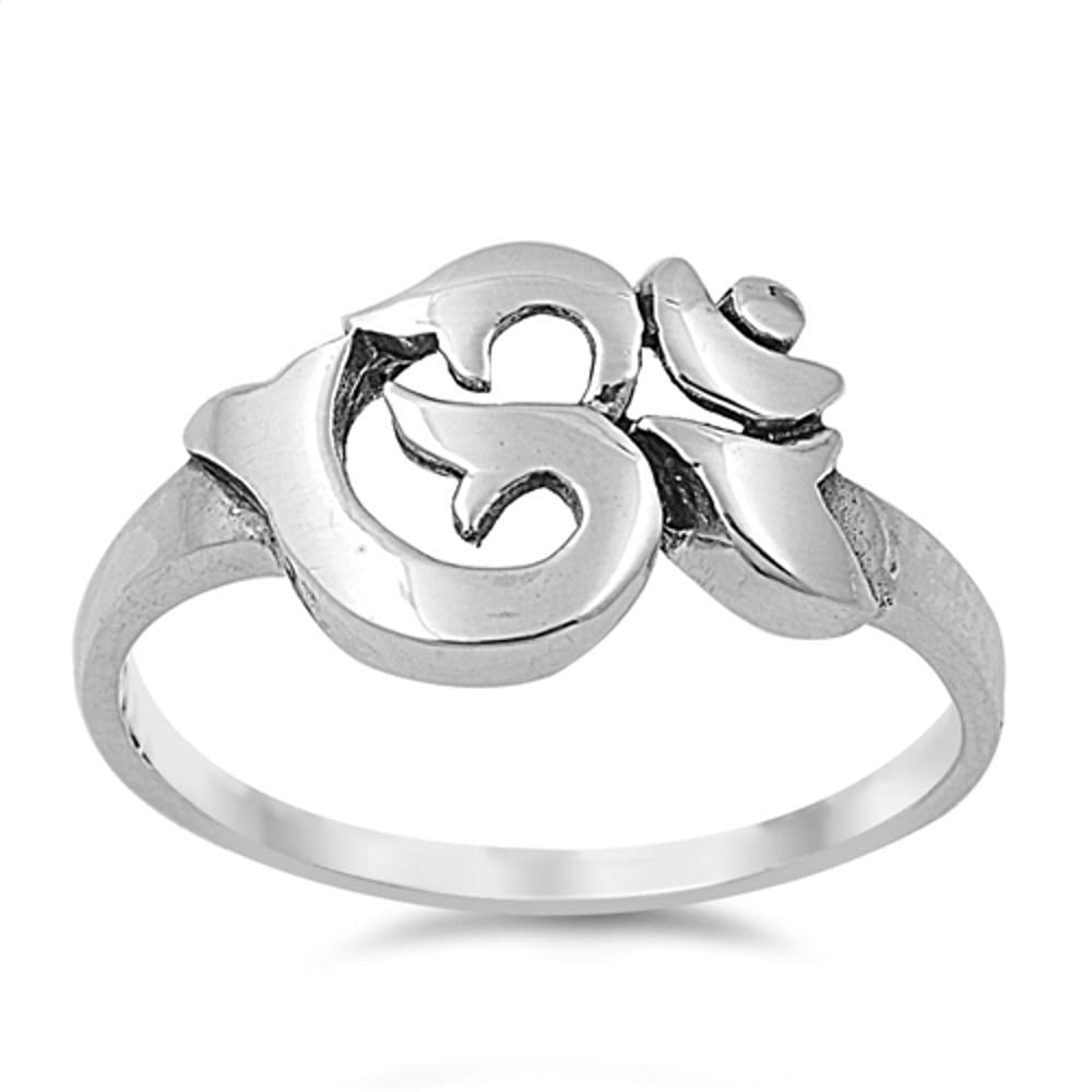 Montgomery Alarmerend versterking Aum Om Ohm Sanskrit Symbol Ring .925 Sterling Silver Yoga Band Jewelry  Female Male Unisex Size 6 - Walmart.com