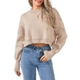 thumbnail image 1 of SUNSIOM Pull-Over Femme Couleur Unie/rayé Col Rond Manches Longues Ample Printemps Automne Décontracté Mode Urbaine, 1 of 6
