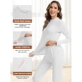 thumbnail image 3 of Vaslanda Women's Mock Neck Thermal Underwear Sets Long Johns Long Sleeve Base Layer Pajama Top and Leggings Set Cold Weather S-3XL, 3 of 6