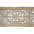 thumbnail image 4 of Rectangular Mango Wood Wall Panel Hand Crafted With Intricate Carving, White and Brown, 4 of 7