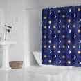 thumbnail image 2 of Blue Gold Sun Moon Star Pattern Shower Curtain 72"x72" ,Bathroom Decorative Shower Curtains Set with 12 Hooks,Modern Waterproof Washable Shower Curtain, 2 of 6