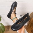 thumbnail image 2 of SuTry Women's Round Toe Flat Shoes Lace Up PU Leather Lightweight Comfortable Casual Walking Office Low Cut Versatile Daily Wear(36), 2 of 9