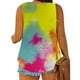 thumbnail image 3 of Tank Top Mujeres Verano Mujer sin mangas Floral impreso botón de talla grande camisetas sin mangas suelta cuello redondo chaleco camisetas túnicas camiseta (Yellow, XXXXL), 3 of 6