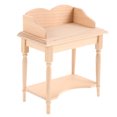 thumbnail image 2 of Escritorio en miniatura para casa de muñecas, mesa de madera a escala 1/12, ideal para estudio en miniatura o decoración de sala de estar, 2 of 7